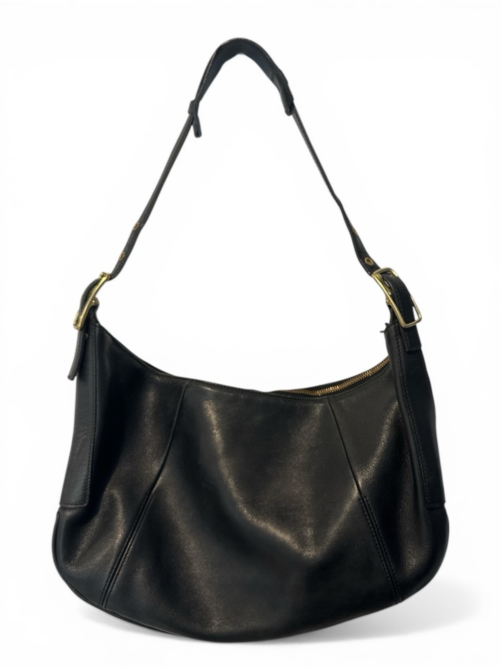 1990’s Vintage Coach Black Leather Hobo Shoulder Bag - Picture 4 of 6